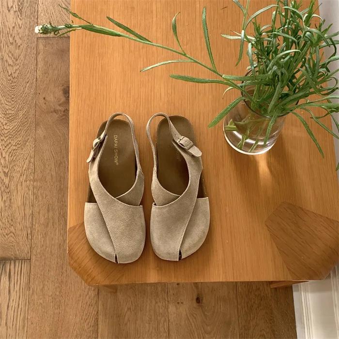 Fashion Women's flat shoes 2025 new summer women light breathable comfortable women's Roman sandals matching retro color zapatos mujer