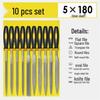 Mini Assorted Steel File Set: Triangular & Flat Files for Metal & Wood Grinding