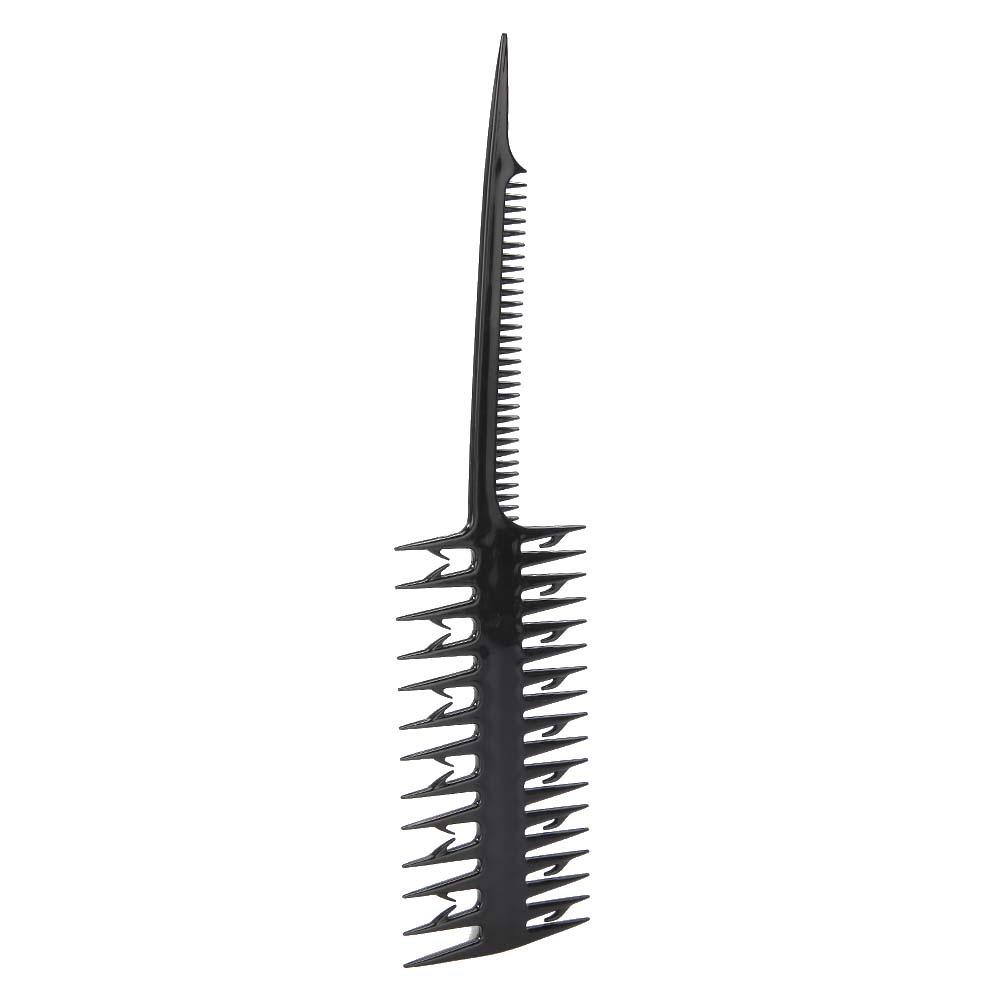 Double Sided Wide Fine Tooth Highlighting Comb Professional Piece Strip Dyed Hair Comb Black
