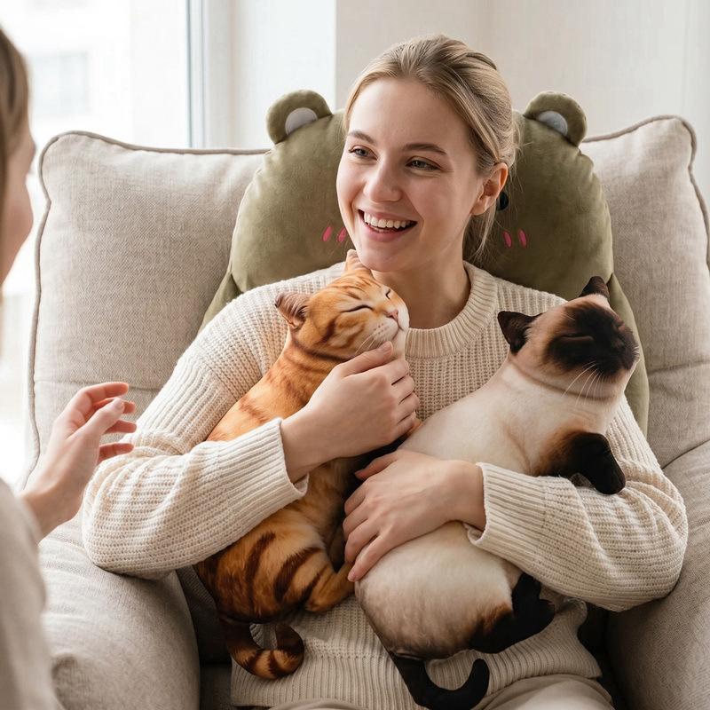 3D Printed Pig Stuffed Plush Pillow Realistic Soft Skin Friendly Fabric Cute Cushion for Sofa Bed Holiday Gift for Kids