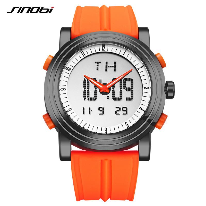 Men'S Watch Men'S Double Luminous, Cool Creative Sports Silicone Watch Electronic Watch S9368