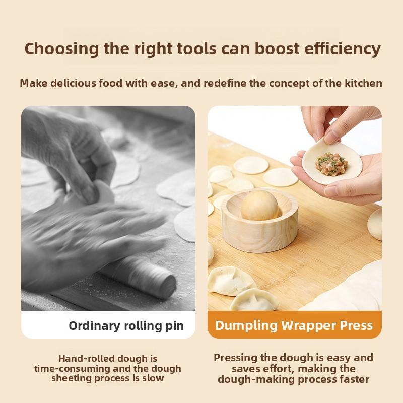Solid Wood Round Dumpling Wrapper Press Mold Dumpling Skin Maker Household Dumpling and Snow Maiden Dessert Mold Kitchen Tool