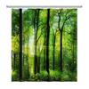 Natural Scenery Forest Shower Curtain Summer Jungle Tree Sunlight Landscape Bathroom Curtain Home Decor Waterproof Bath Curtain