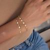 Wanxing 18K Gold Stainless Steel Teardrop Zircon Bracelet - Versatile, High-End European & American Jewelry