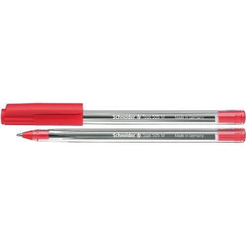 Stylos À Bille - SCHNEIDER - Top 505 M - Lot De 50 - Encre Rouge - Capuchon
