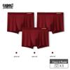 Jianjiang Men's Red Modal Antibacterial Boxer Briefs 3-Pack