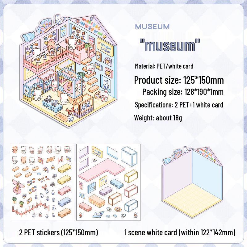 Popular Cartoon Scenery 3D DIY Stickers for Kids