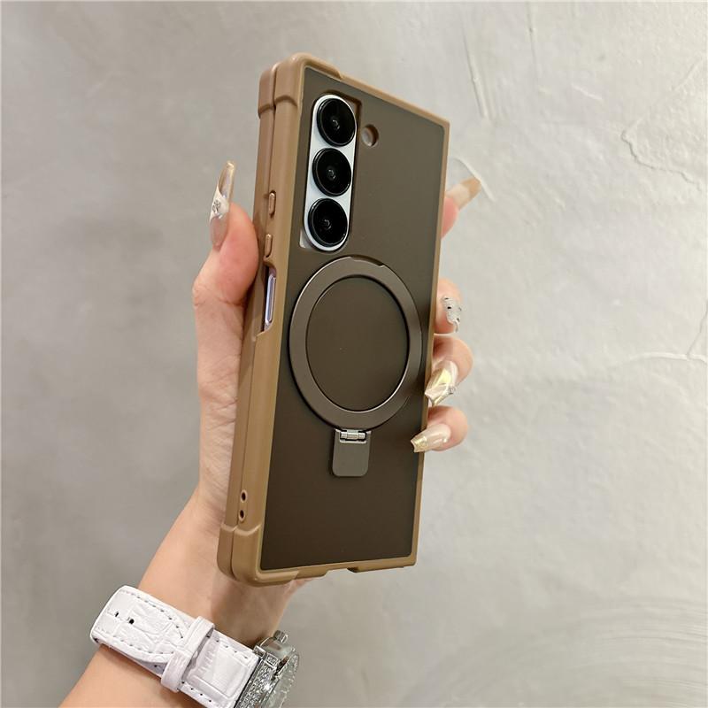 Funda de Teléfono con Soporte Metálico Giratorio Magnético Para Samsung Galaxy Z Fold 6 Fold5 Fold 4 Soporte Carga Inalámbrica Funda Resistente a Golpes