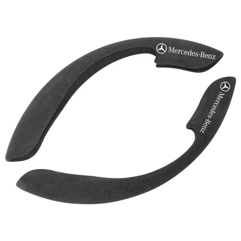 

Car Sticker Suede Car Steering Wheel Covers Breathable Anti Slip For Mercedes Benz W212 W213 W205 W177 W247 W176 CLS CLA CLK CLG чёрный