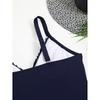 Costumul de baie dintr-o bucată de modă, solid, cu decolteu în V, pentru femei, cu pliuri, costum de baie, bandaj