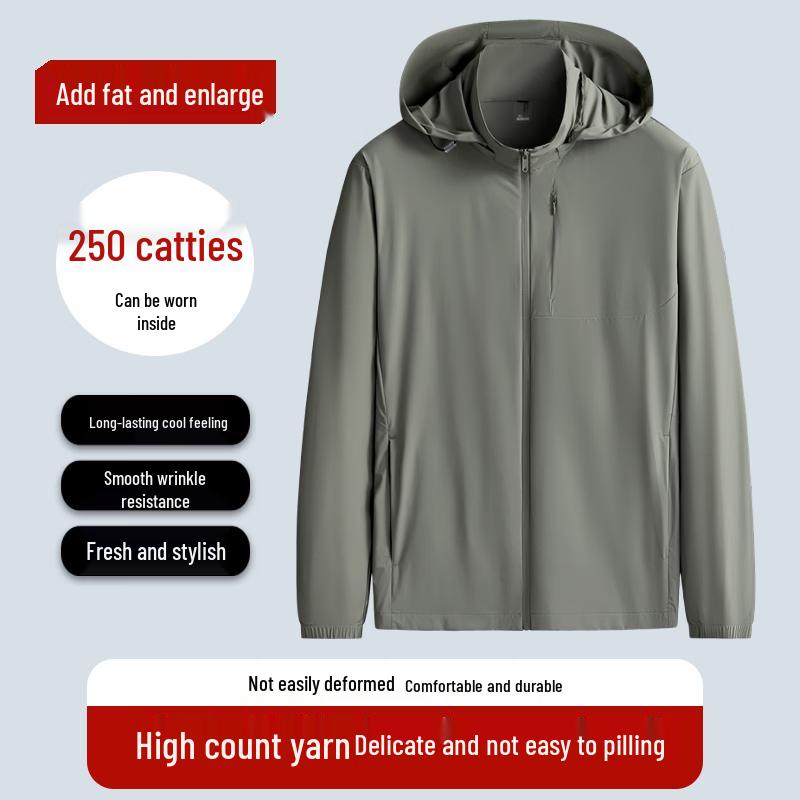 Men s Plus Size Quick-Dry UV Protection Jacket 6XL