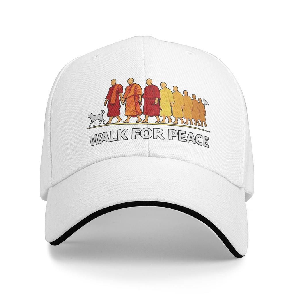 Walk for Peace Monks with Aloka Dog  Caps For Unisex Stylish Baseball Cap  Dad Hat Travel Headewear Adjustable Fit