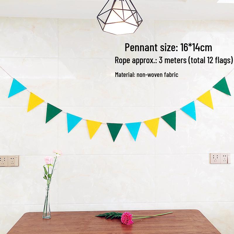 Outdoor Kindergarten Festival Flag Decoration - Non-woven Fabric Pull Flower Pennant