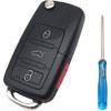 Keyless Entry Remote Key Fob Cover Case Fit for Jetta Beetle Passat Golf Rabb