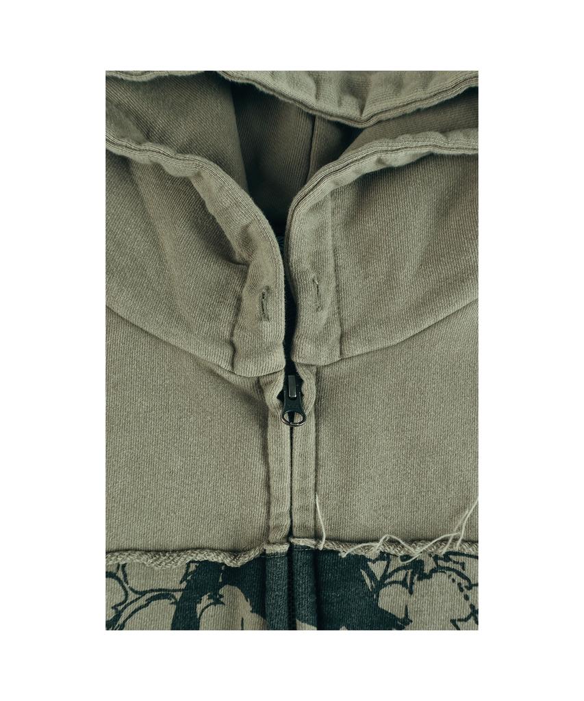 Ertr Wondering Girl Hoodie Zip Up Khaki