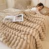 Rabbit Fur Plush Coral Fleece Flannel Nap Blanket - Gift for Office or AC Use
