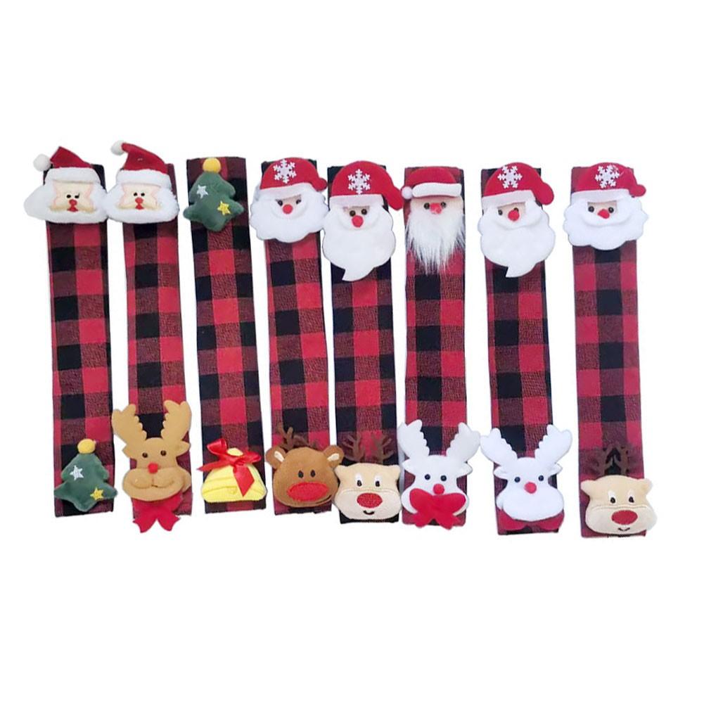 Christmas Handle Covers Fridge Handle Cover Non-Woven Fabric Covers Elk Theme