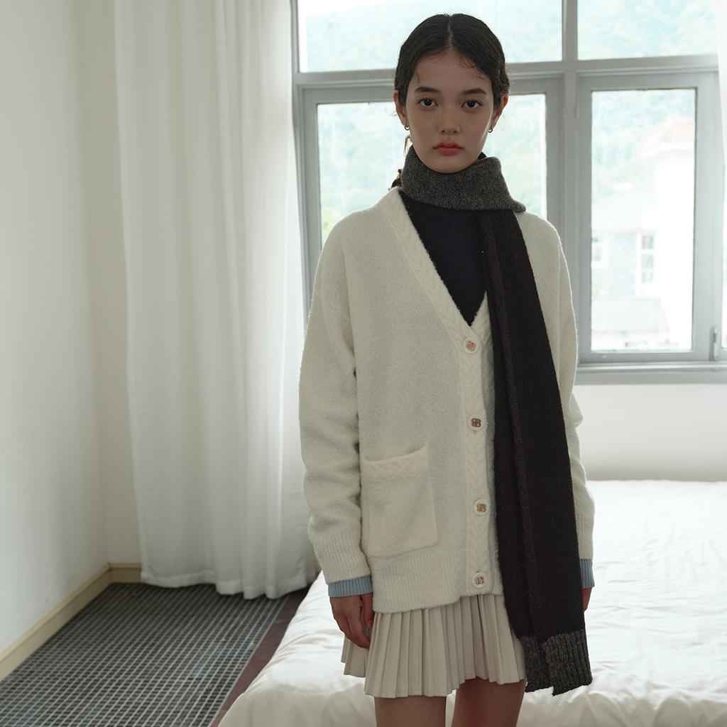 Alpaca Wool Blend Color Block Wool Scarf for Men and Women Winter Soft Touch Wool Scarf