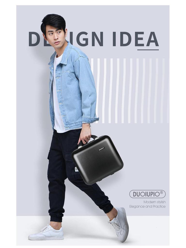 Compact Fashion Handbag: Multifunctional Makeup Case and Portable Carry-on Zipper Suitcase.