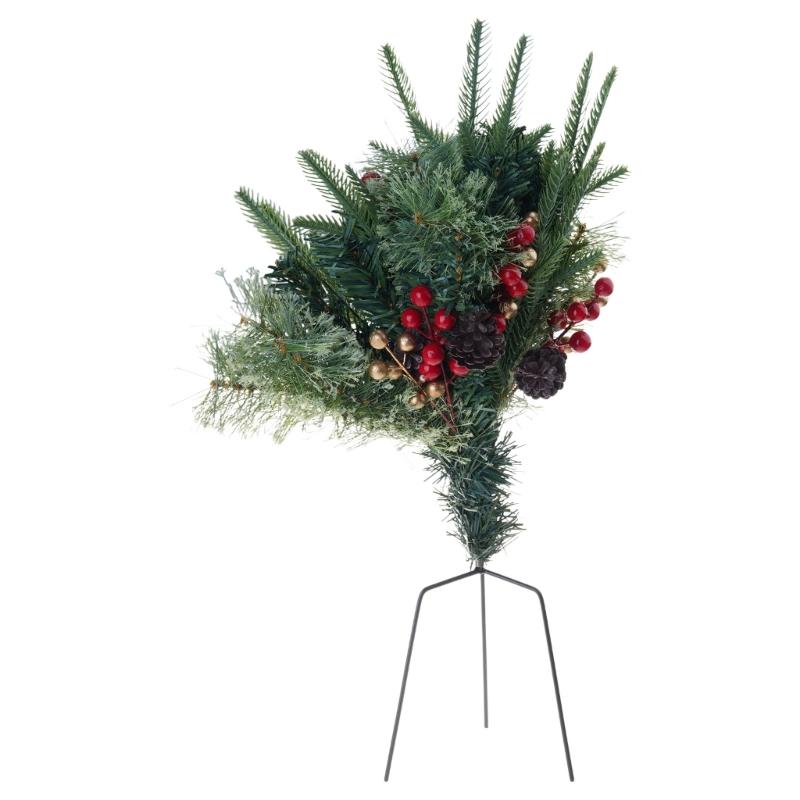 

Artificial Christmas Tree with Tripod Stake Decoration For Outdoor Garden New Year Ornament Party Supplies 1