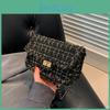 Bolsa Transversal Tweed Chic Outono Inverno 2023 Nova Moda Trendy Xadrez Corrente