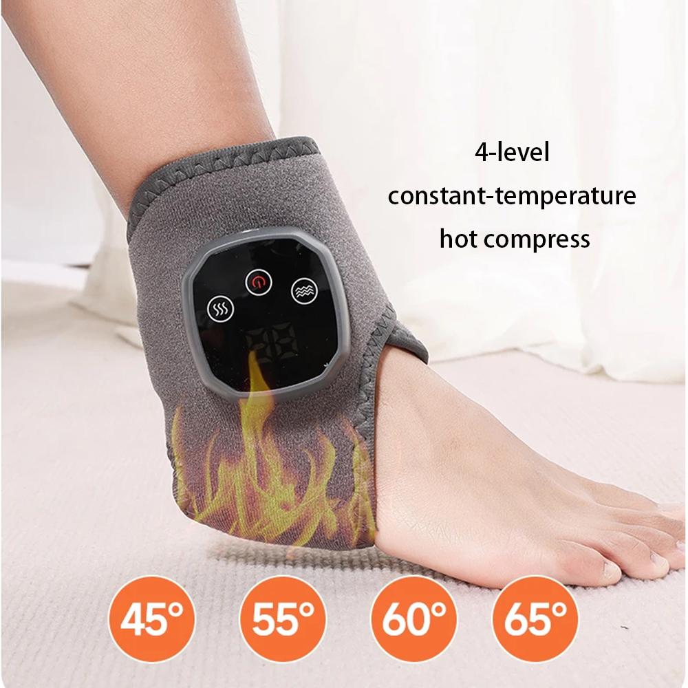 Electric Heat And Vibration Ankle Wrist Massager Hot Compress Therapy Ankle Massage Heated Wrap Support Brace Foot Protector