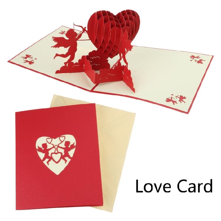 Cupid's Heart 3-D for Pop Up Valentine’s Day Card Happy Anniversary for Her Date