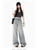 Women's Rhinestone Star Wide Leg Jeans - 2026 Spring/Autumn, Loose & Flattering Floor-Length Pants