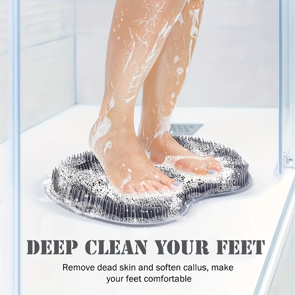 1pc Silicone Foot Scrubber with Suction Cup, Hypoallergenic Non-Slip Deep Cleansing Foot Massager for Shower, Unscented Manual Exfoliating Foot Brush