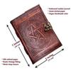 Leather Diary with Embossed and Designed, Suitable for Sketchbook, Scrapbook, Drawing, 17.78cm