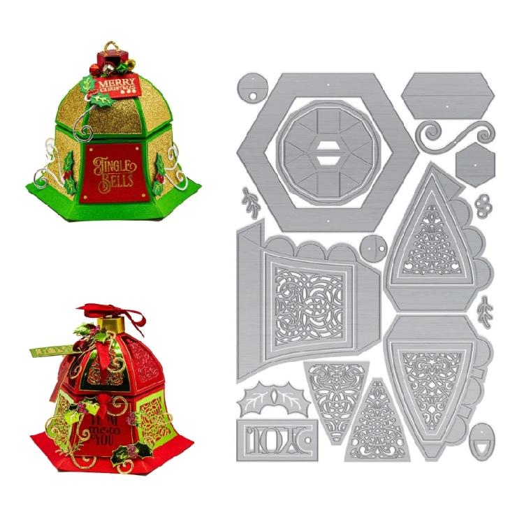 Christmas Pendant Metal Die Cuts Template Molds Christmas Bells Cutting Dies for Scrapbooking Cards Making Decorations