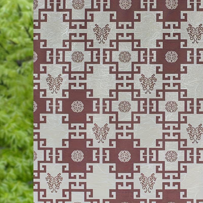 

1 рулон с клеем винтажная коричневая пленка с цветочным узором на окна, наклейка на окна, пленка для защиты окон, пленка для окон в ванной комнате 10m