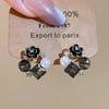 New Vintage Iris Flower High-end Drop Earrings Hook for Women Girls New Fashion Trendy Jewelry Party Wedding Charm Earrings Gift