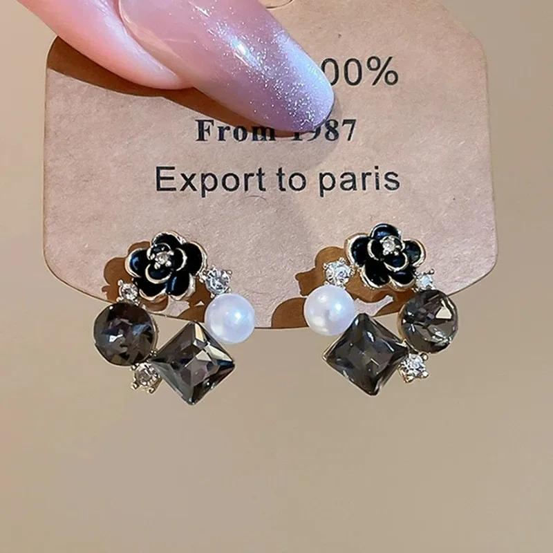 New Vintage Iris Flower High-end Drop Earrings Hook for Women Girls New Fashion Trendy Jewelry Party Wedding Charm Earrings Gift
