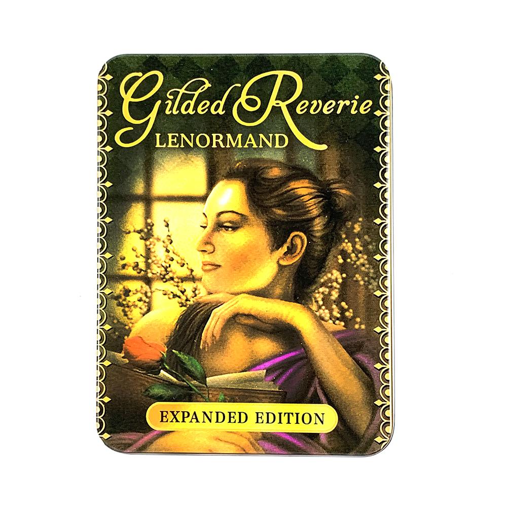 11*8cm Gilded Reverie Lenormand Tarot Deck In A Tin Box Gilded Edge For Prediction Divination Game Cards,Family Gathering Game