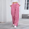 European and American Women's Pure Cotton Plaid Casual Boxer Pants Loose Pocket Trousers