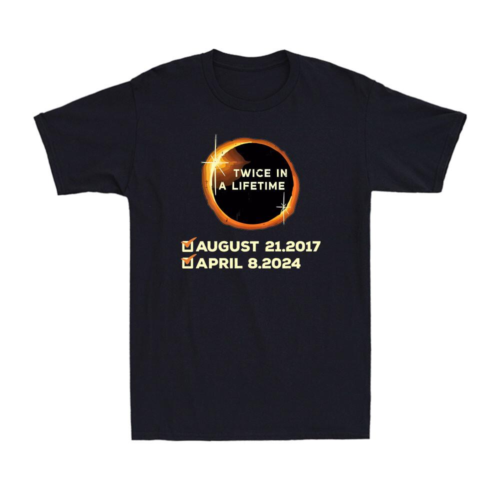 Twice In A Lifetime Total Solar Eclipse 2024 Total Eclipse Vintage Men s T-Shirt XXL