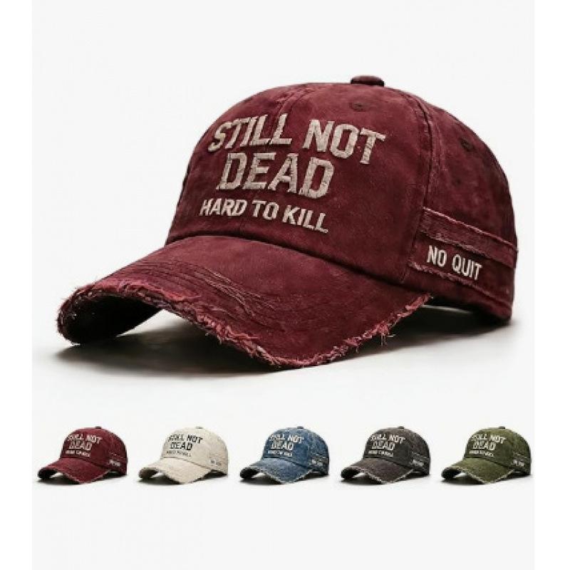 Vintage gewaschene Baseballkappe „Still Not Dead“ Stickerei mit Buchstaben Used Look Dad Hat für Herren