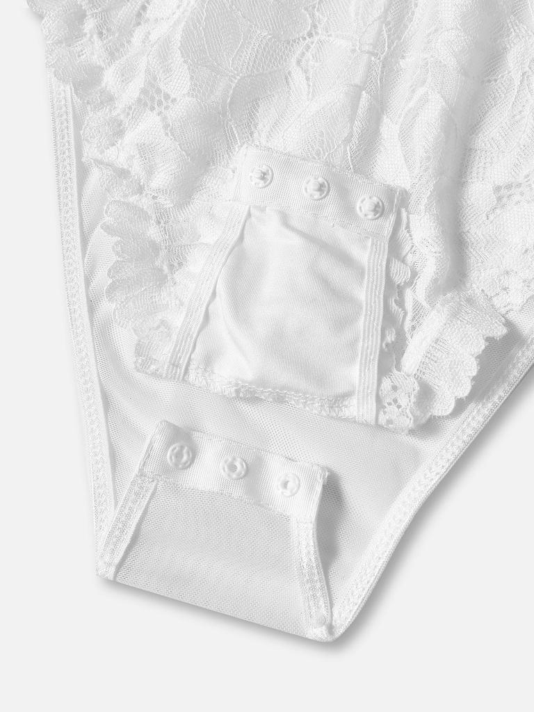 Europäischer & Amerikanischer Spitzenbesatz Mesh Rückenfreier Body 60427 - Sexy & Figurbetont