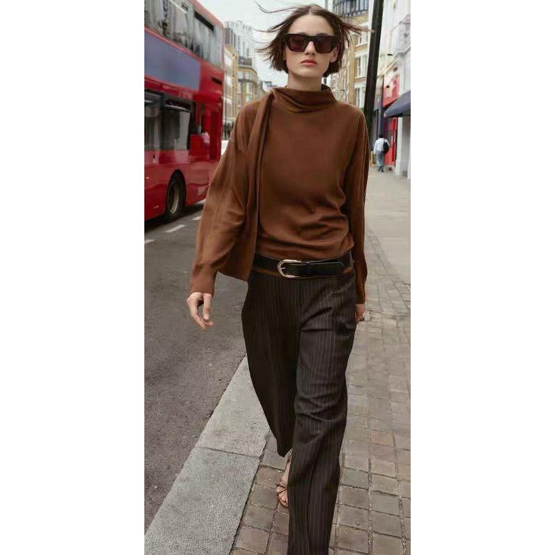Za New Fall Women's Clothing 2025 Fashion Wind round Neck Loose Bow Long Sleeves Thin Knitwear 5536121