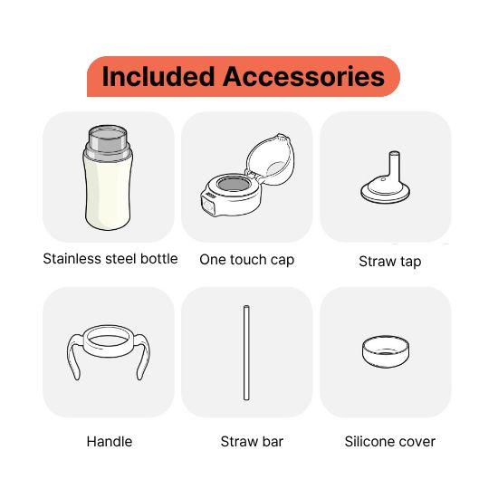 grosmimi Winter Edition One-Touch Stainless Steel Straw Cup (200ml)