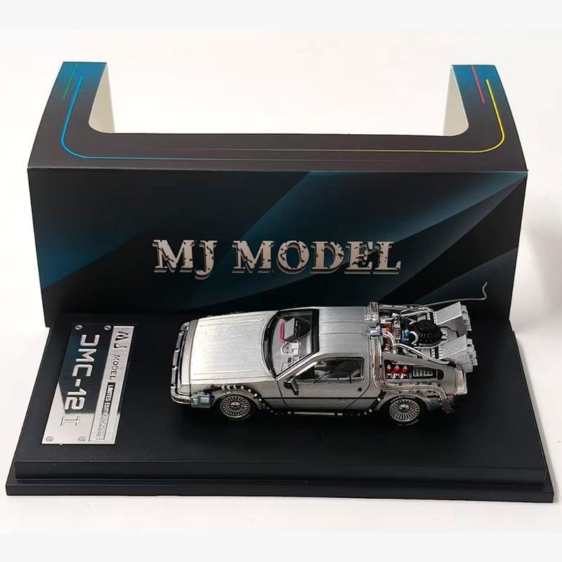 MJ 1/64 Alloy Car Model Back To Future Time Machine DeLorean12 DMC 12 DMC-12 Precision Model