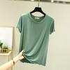 Ice Silk Round Neck Short-sleeved T-shirt, Thin Flying Edge, Sweet and Simple Bottoming Shirt, Slim Slimming Women's Top
