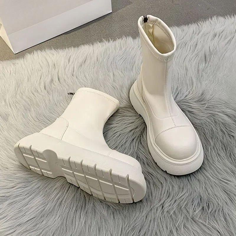 Neuer Stil Damen-Stiefeletten, vielseitige und dicksohlige Anti-Rutsch-Schuhe mit einem Biskuitboden