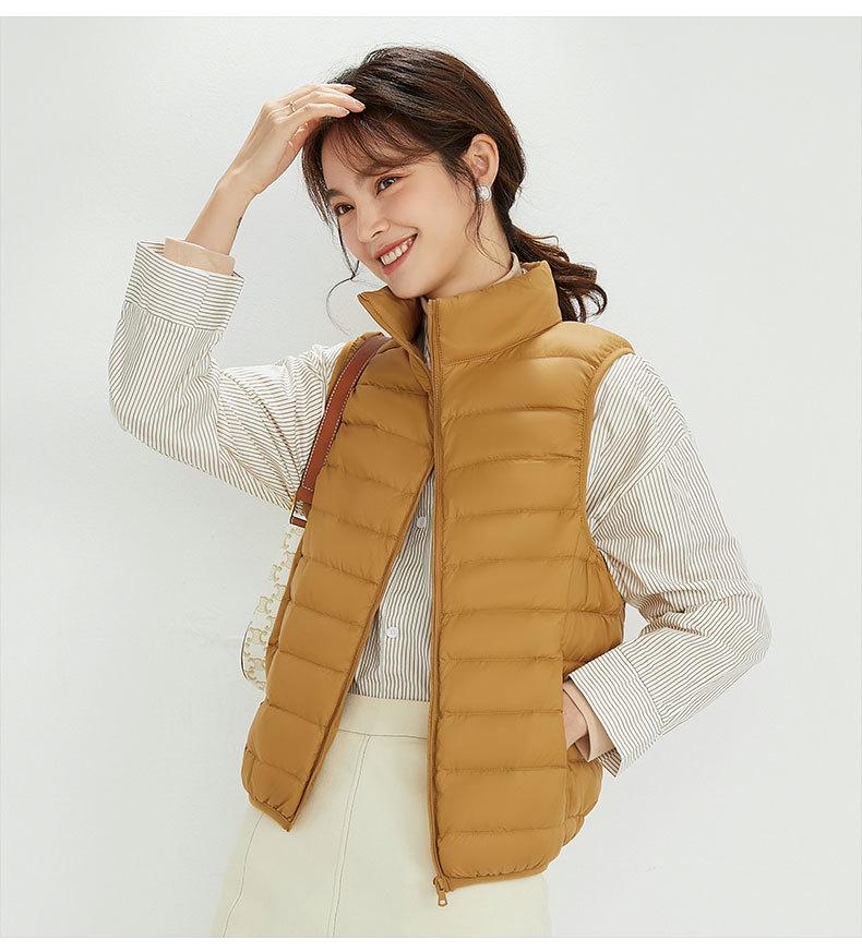 New Arrival Women s Stand-Up Collar Lightweight Down Vest, Item 2101 2XL