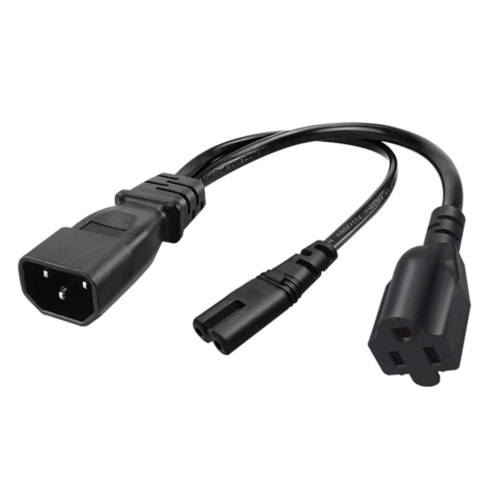 

IEC320 3 Pin C14 Male to C7+5-15R Female Socket Power Cord Splitter Power Cord IEC320 3 Pin C14 to American Converter