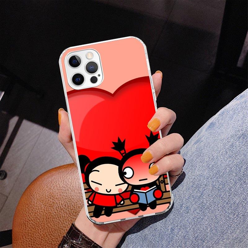 

Cute Cartoon Pucca Garu Phone Case For iPhone 17 Air 16 Pro Max 16E 15 + 14 Plus 11 12 13 Mini 7 8 SE Gift Print Cover Fundas 17 Samsung S21 Plus