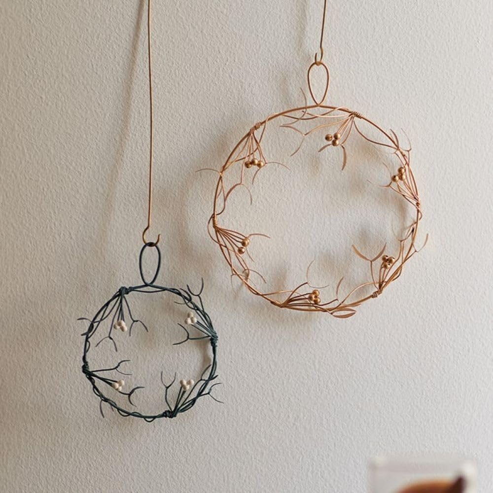 

shesay Mistletoe Wreath Display, Tin, S (W9cm), Gold золотой