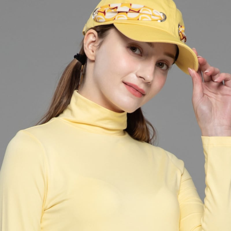 DOYOUKNOWMC ALL SEASON Scarf Ribbon Decoration Soft Type Light Yellow Ball Cap