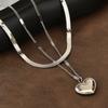 Beautiful Heart Shaped Titanium Steel Necklace For Trendy Women With Adjustable Options Length